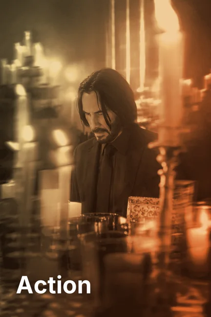 An Action collection tile rendered by Posteryard from John Wick: Chapter 4 art